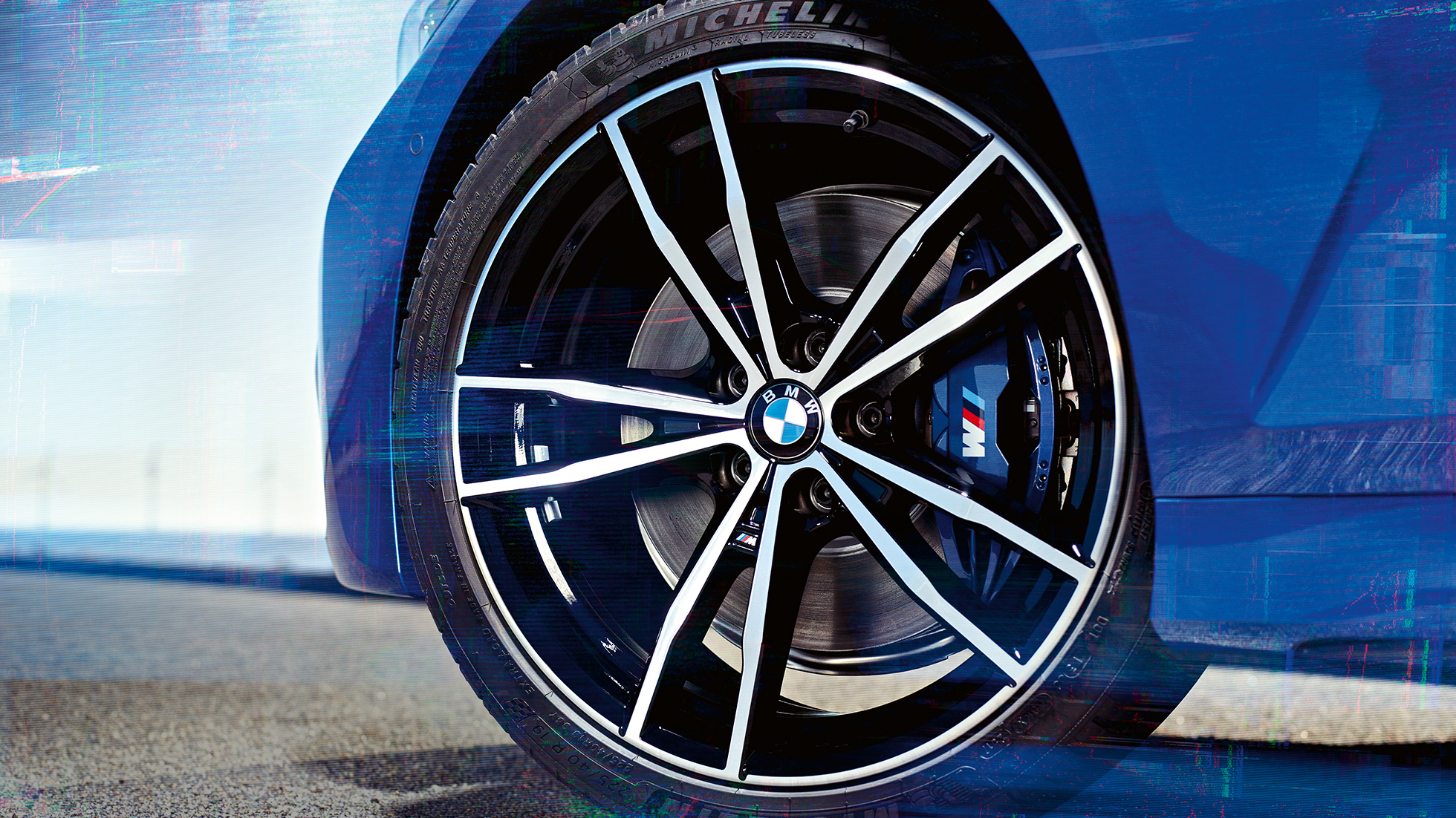 BMW 3 Series, light alloy wheels 791 M Close-up of 19'' M light alloy wheels 791 M Jet Black of the BMW 3 Series.