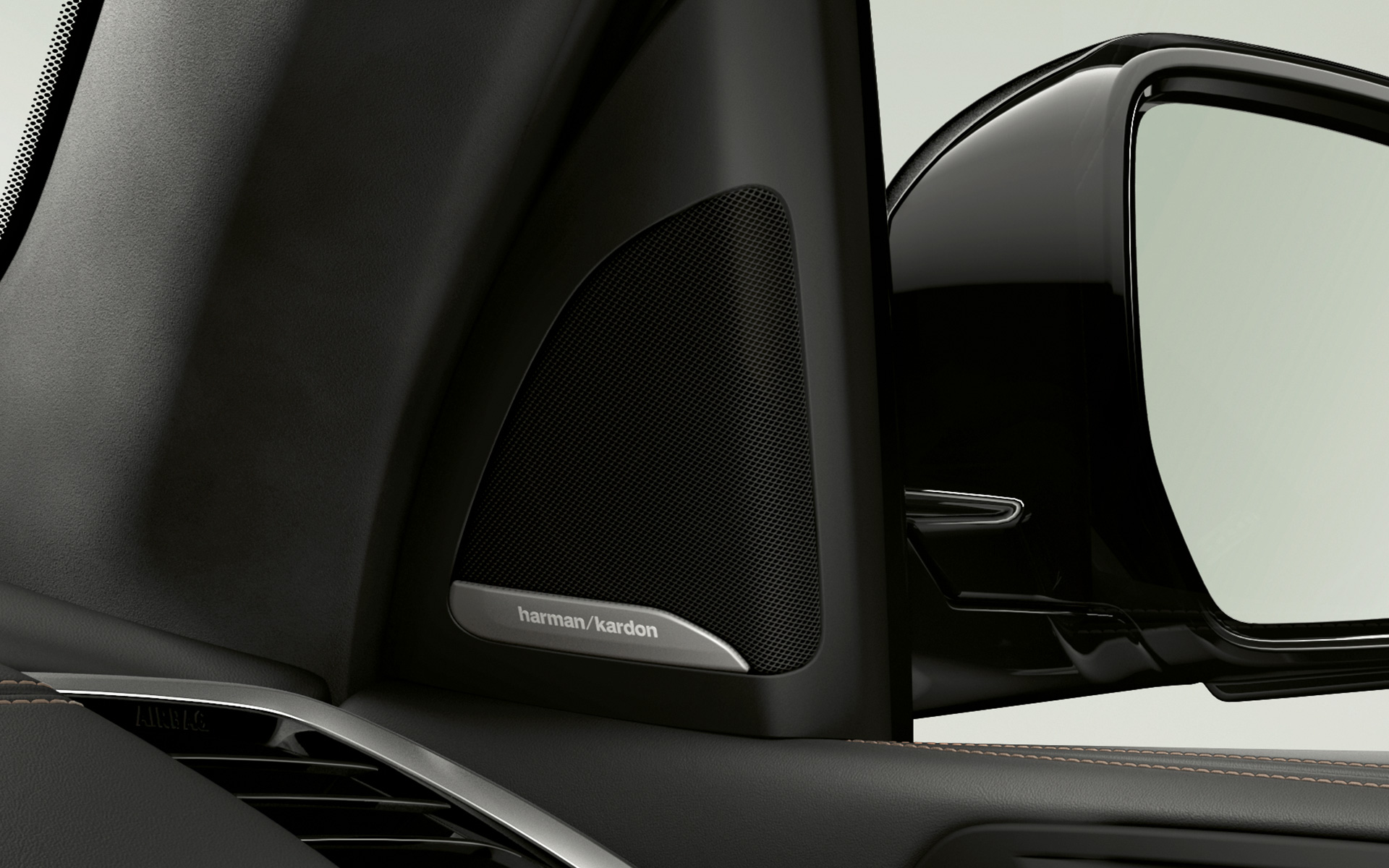 BMW X7 M50i G07 2019 speakers close-up BMW X7 M50i G07 2019 speakers close-up
