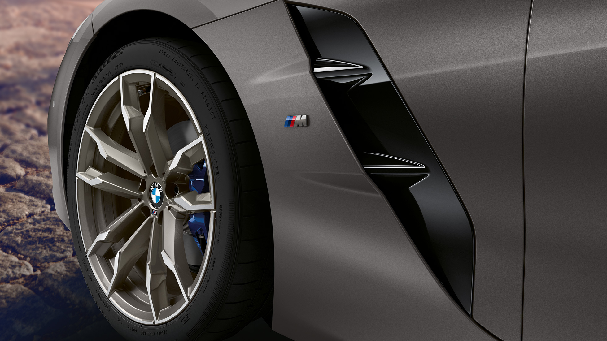 The new BMW Z4 front wheel Front wheel of a grey the new BMW Z4